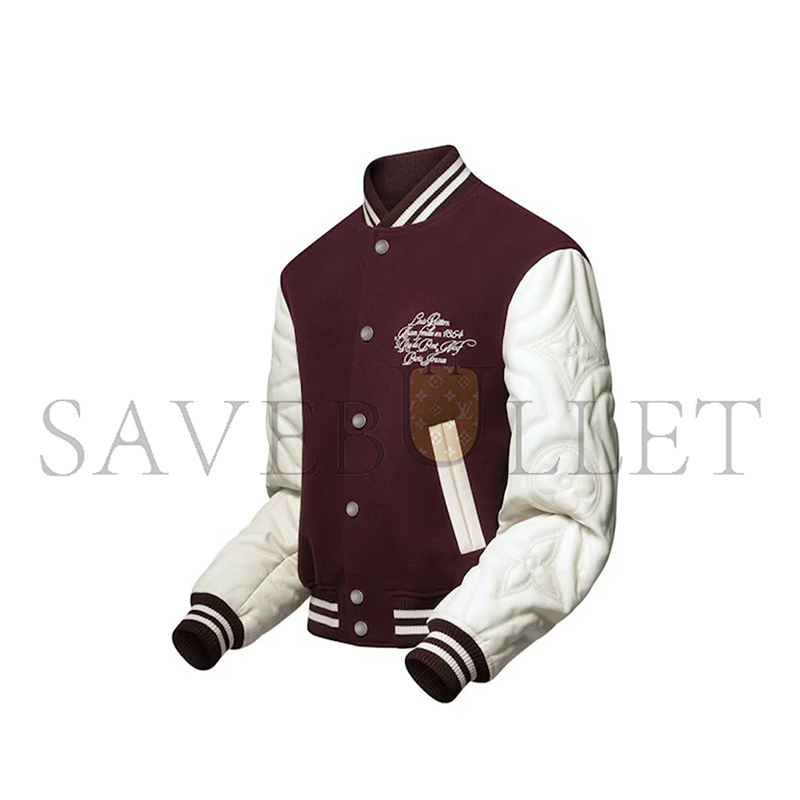 LOUIS VUITTON EMBROIDERED CALFSKIN VARSITY JACKET 1AGJCF